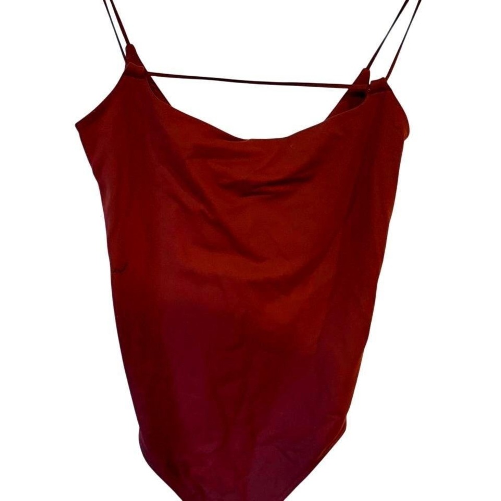 Abercrombie & Fitch Soft A&F Collection Cowl Neck Bodysuit Rust Brown‎ Medium